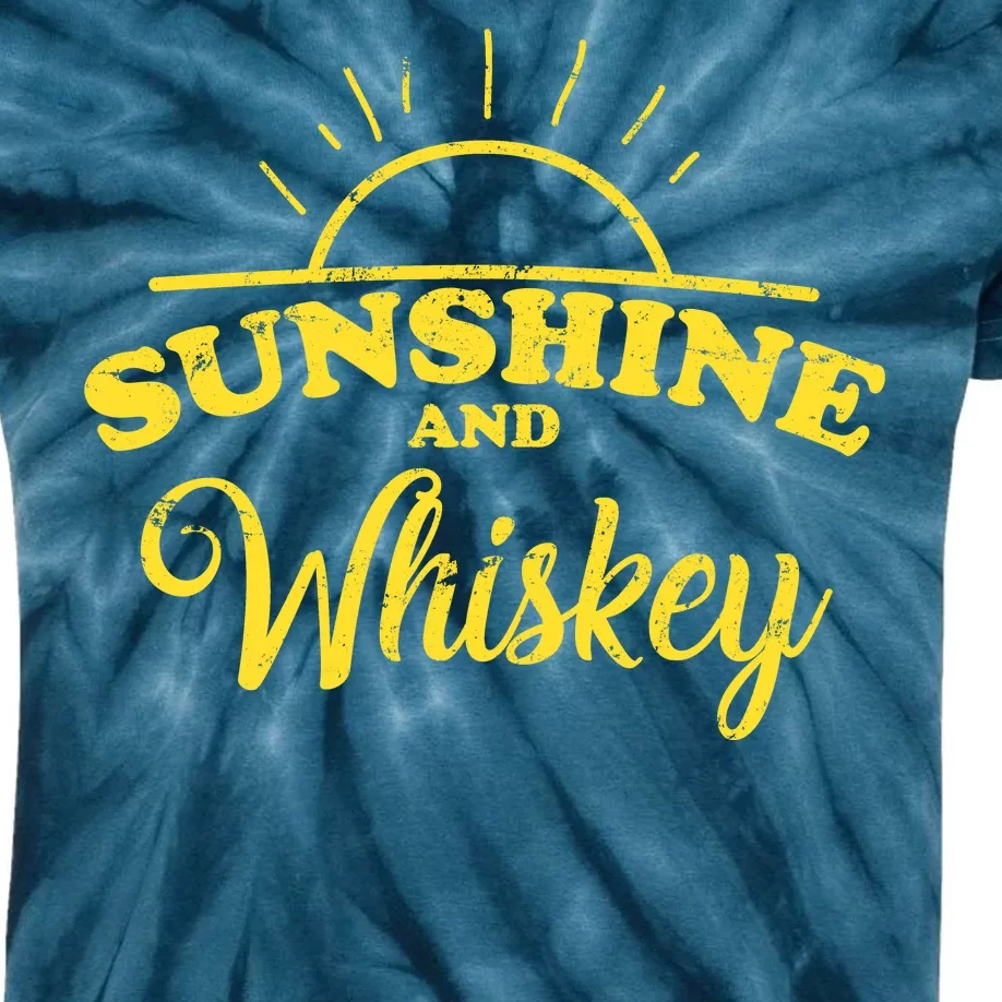 Sunshine And Whiskey Retro Summer Kids Tie-Dye T-Shirt