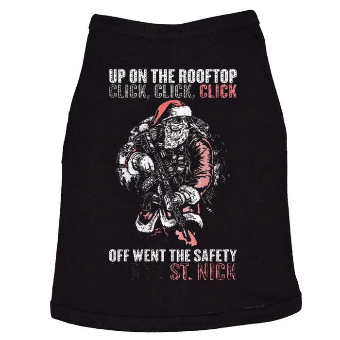 SANTA Up On The Rooftop Click Click Click Doggie Tank