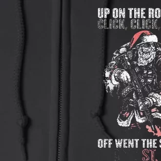 SANTA Up On The Rooftop Click Click Click Full Zip Hoodie