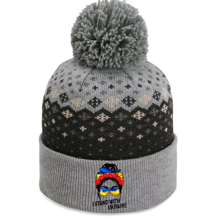 Support Ukraine Pride I Stand With Ukraine Flag Gift The Baniff Cuffed Pom Beanie