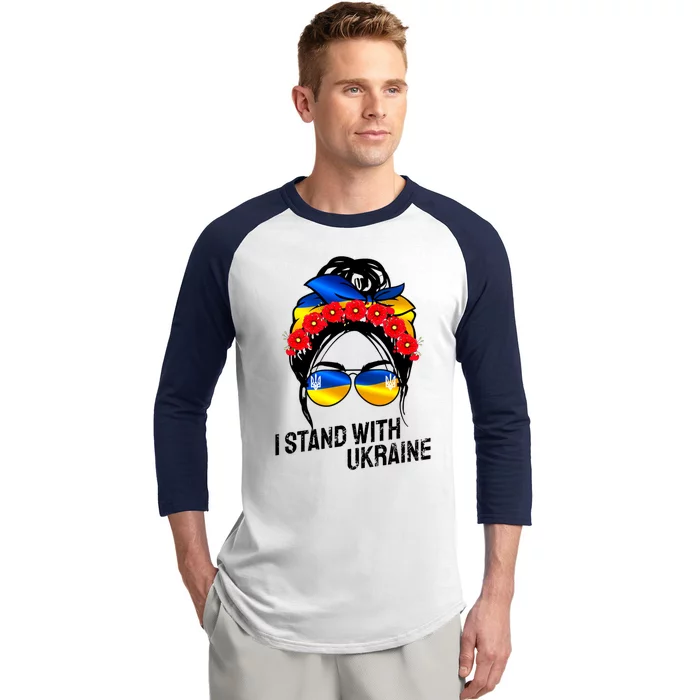 Support Ukraine Pride I Stand With Ukraine Flag Gift Baseball Sleeve Shirt