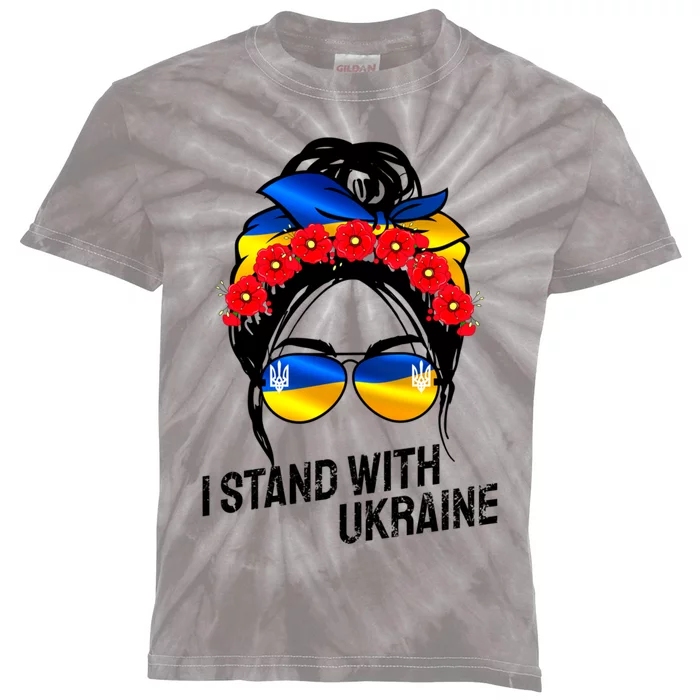 Support Ukraine Pride I Stand With Ukraine Flag Gift Kids Tie-Dye T-Shirt