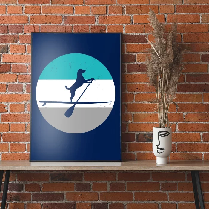 Stand Up Paddle Boarding with dog - Paddelsport SUP Board Poster