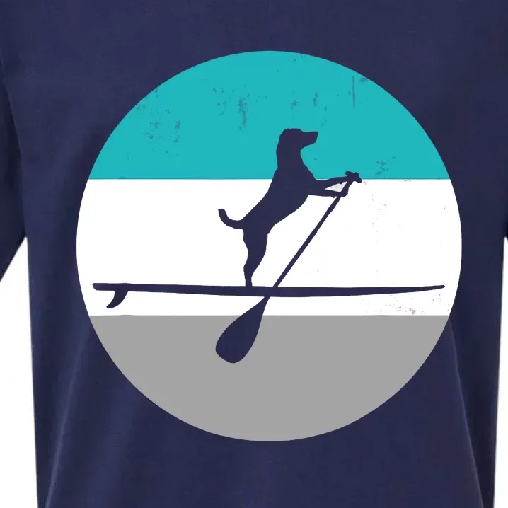 Stand Up Paddle Boarding with dog - Paddelsport SUP Board Sueded Cloud Jersey T-Shirt