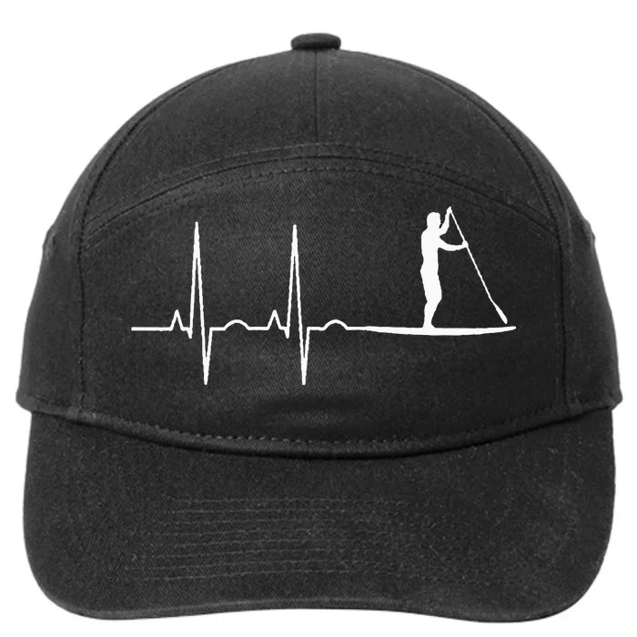 Stand Up Paddling Heartbeat Paddle Board Gift 7-Panel Snapback Hat