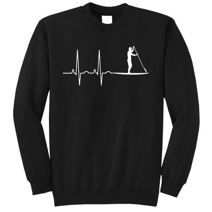 Stand Up Paddling Heartbeat Paddle Board Gift Tall Sweatshirt