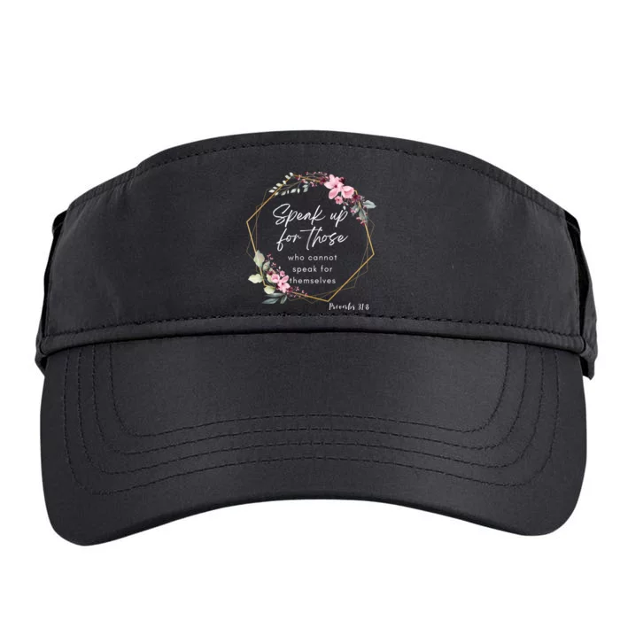 Speak Up Proverbs Christian T Bible Verse Floral Adult Drive Performance Visor