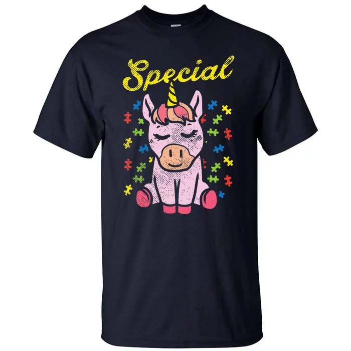 Special Unicorn Puzzle Cute Autism Awareness Tall T-Shirt