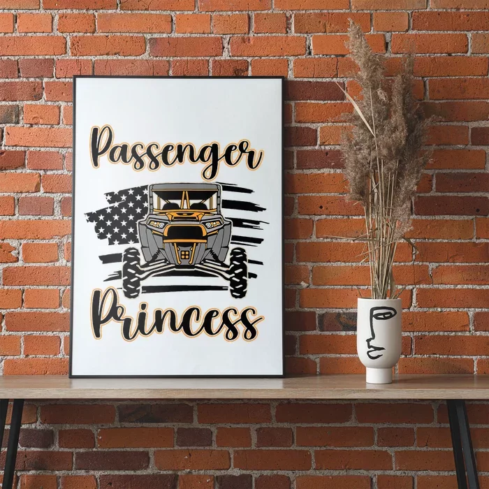 Sxs Utv Passenger Princess Orange Flag Poster