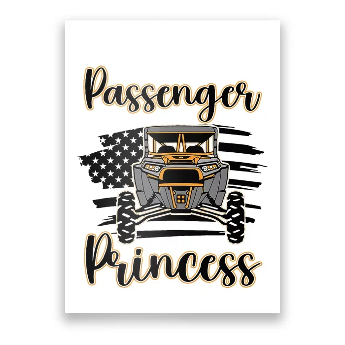 Sxs Utv Passenger Princess Orange Flag Poster