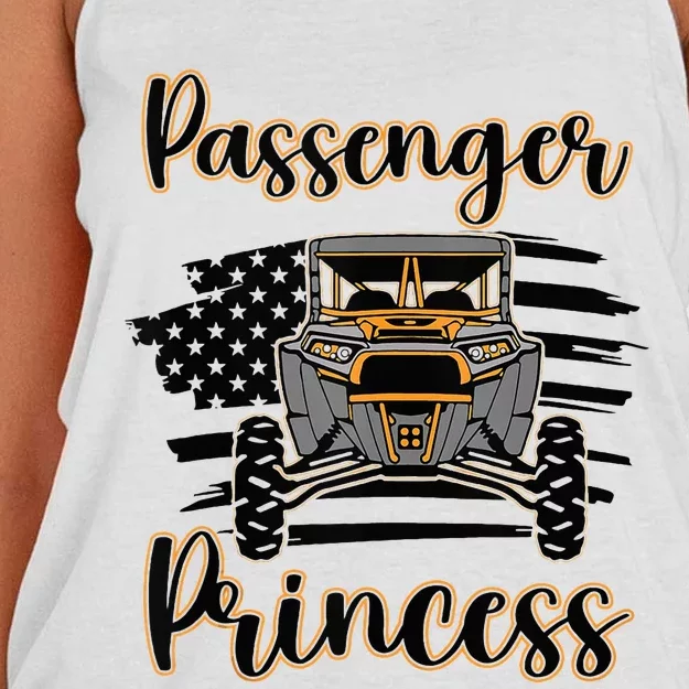 Sxs Utv Passenger Princess Orange Flag Women's Knotted Racerback Tank