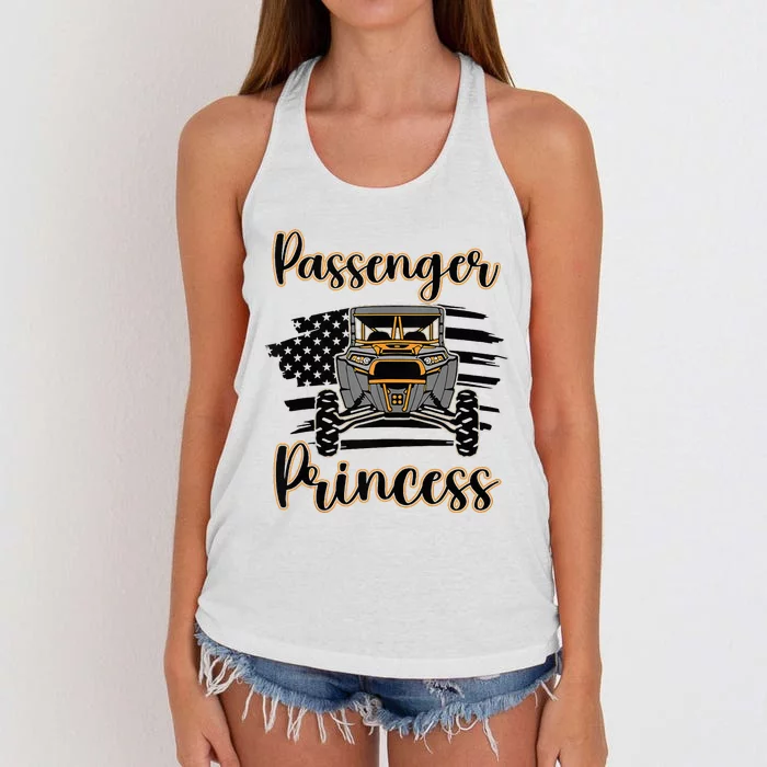 Sxs Utv Passenger Princess Orange Flag Women's Knotted Racerback Tank