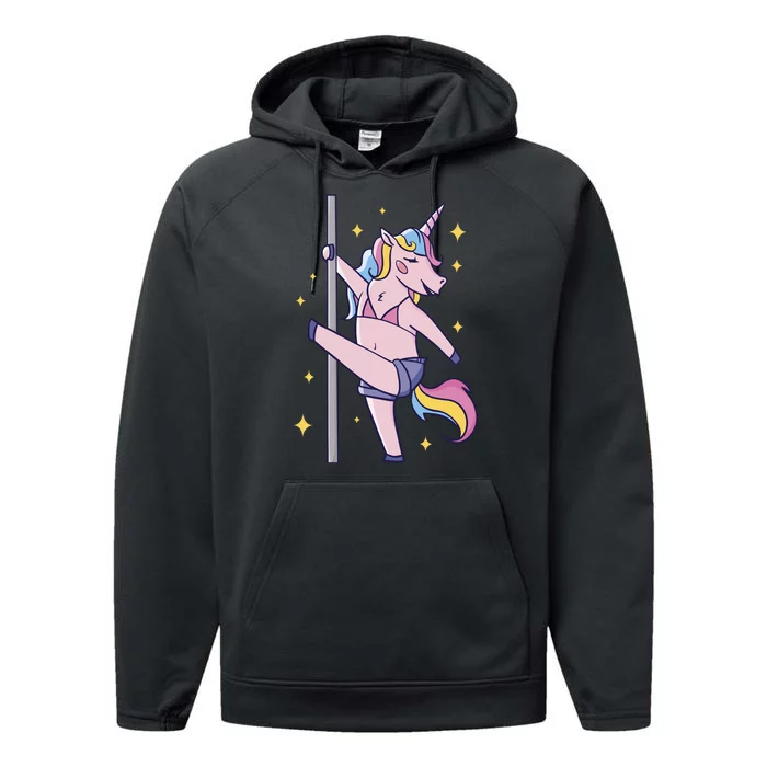 Stripper Unicorn Pole Dancer Performance Fleece Hoodie