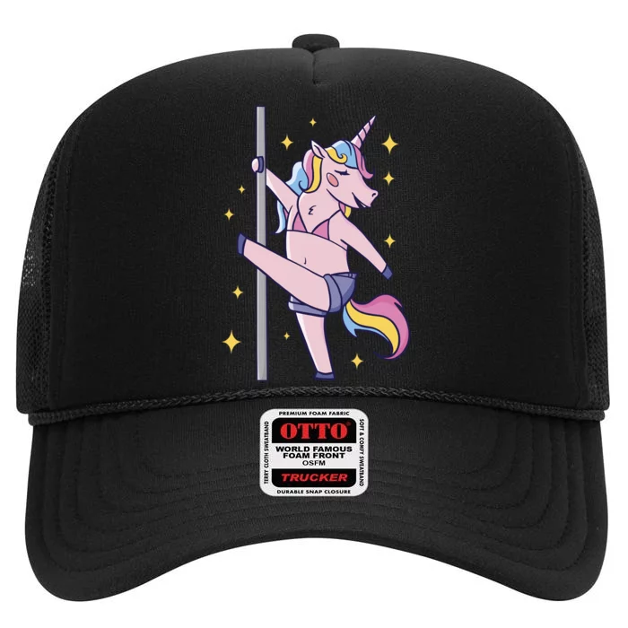 Stripper Unicorn Pole Dancer High Crown Mesh Trucker Hat