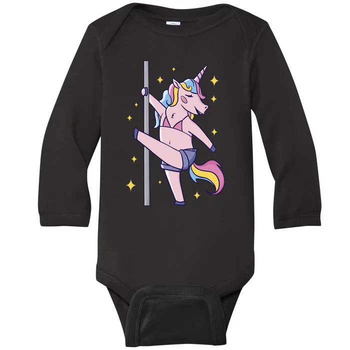 Stripper Unicorn Pole Dancer Baby Long Sleeve Bodysuit