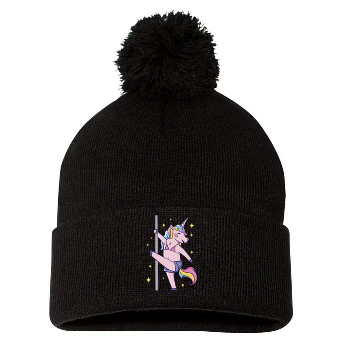 Stripper Unicorn Pole Dancer Pom Pom 12in Knit Beanie