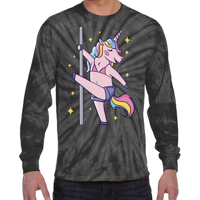 Stripper Unicorn Pole Dancer Tie-Dye Long Sleeve Shirt