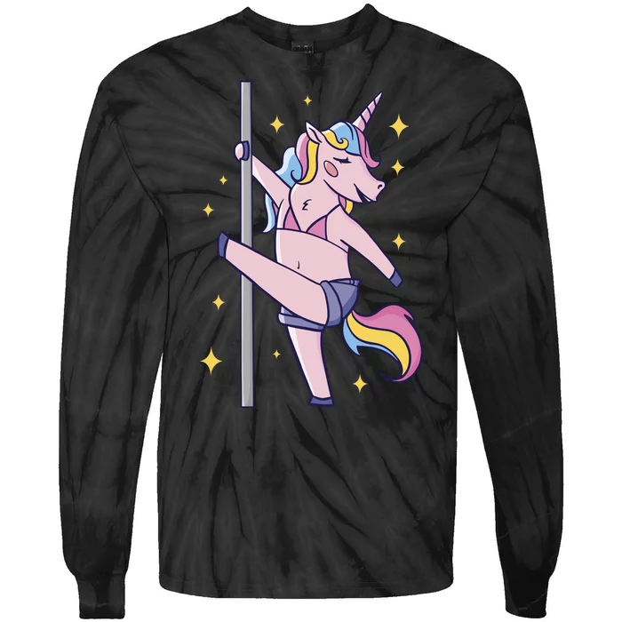 Stripper Unicorn Pole Dancer Tie-Dye Long Sleeve Shirt