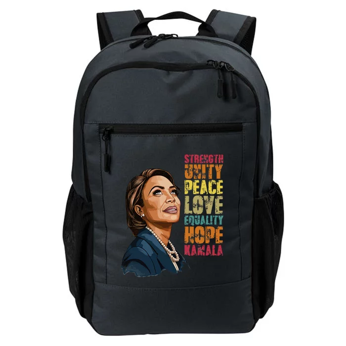 Strength Unity Peace Love Equality Hope Kamala Harris Daily Commute Backpack