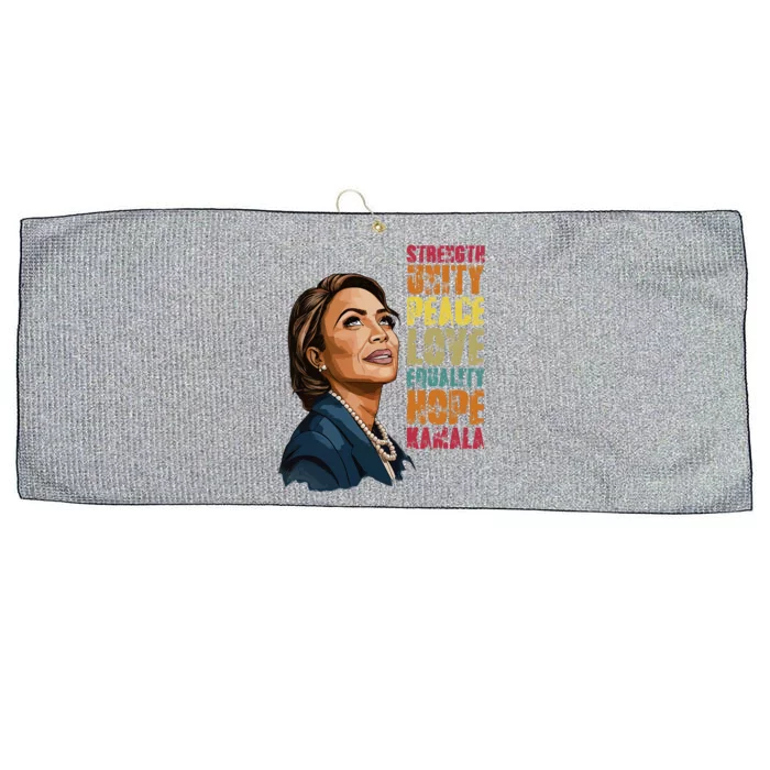 Strength Unity Peace Love Equality Hope Kamala Harris Large Microfiber Waffle Golf Towel