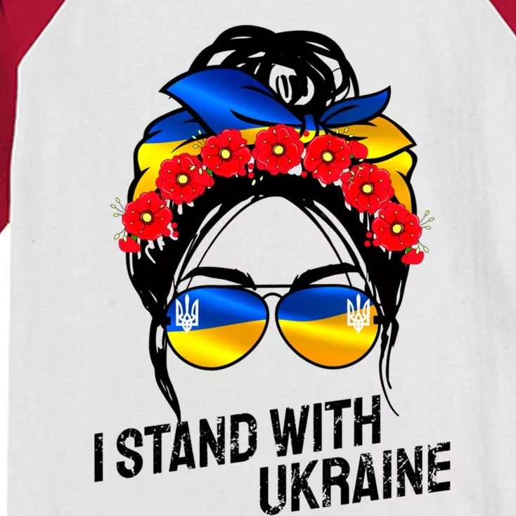 Support Ukraine Pride I Stand With Ukraine Flag Gift Kids Colorblock Raglan Jersey