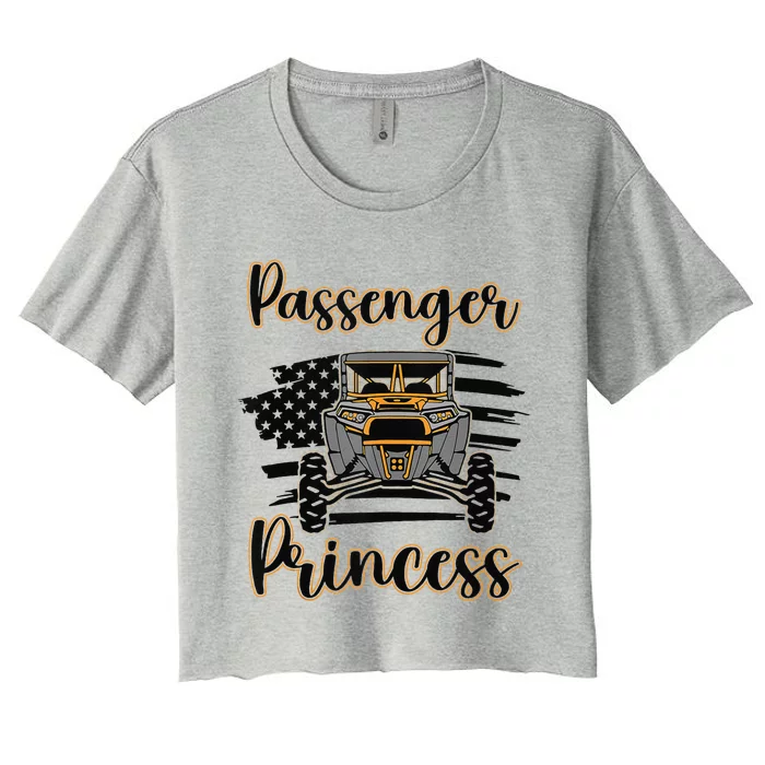 Sxs Utv Passenger Princess Orange Flag Women's Crop Top Tee