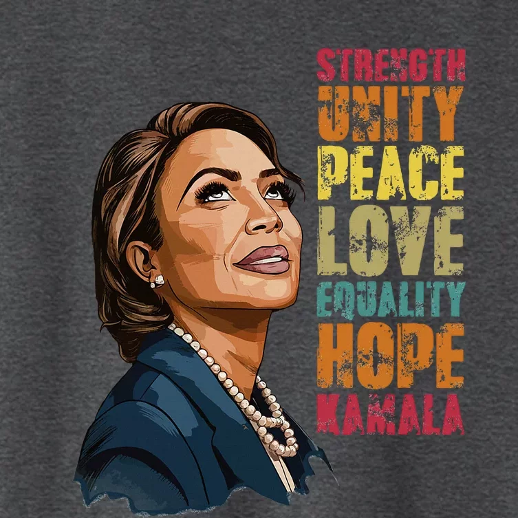 Strength Unity Peace Love Equality Hope Kamala Harris Women's Crop Top Tee