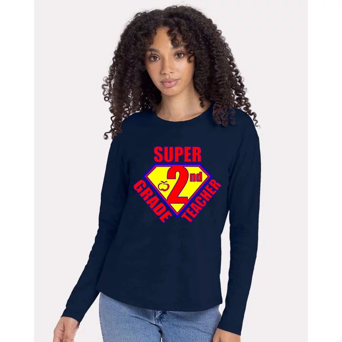 Super 2nd Grade Teacher Womens Cotton Relaxed Long Sleeve T-Shirt