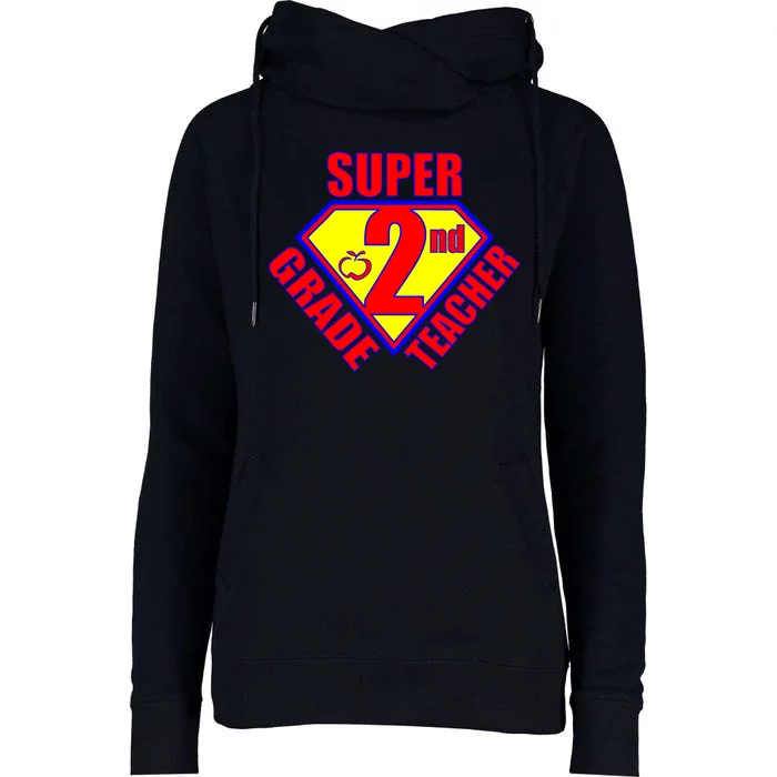 Super 2nd Grade Teacher Womens Funnel Neck Pullover Hood