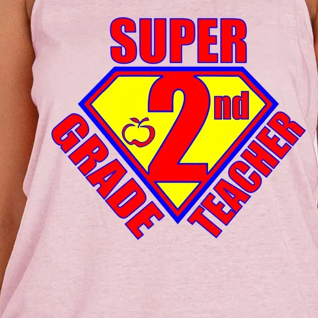 Super 2nd Grade Teacher Women's Knotted Racerback Tank