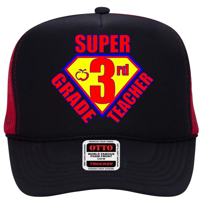 Super 3rd Grade Teacher High Crown Mesh Trucker Hat