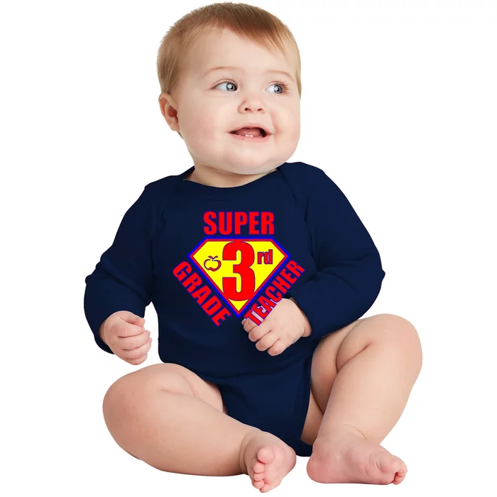 Super 3rd Grade Teacher Baby Long Sleeve Bodysuit