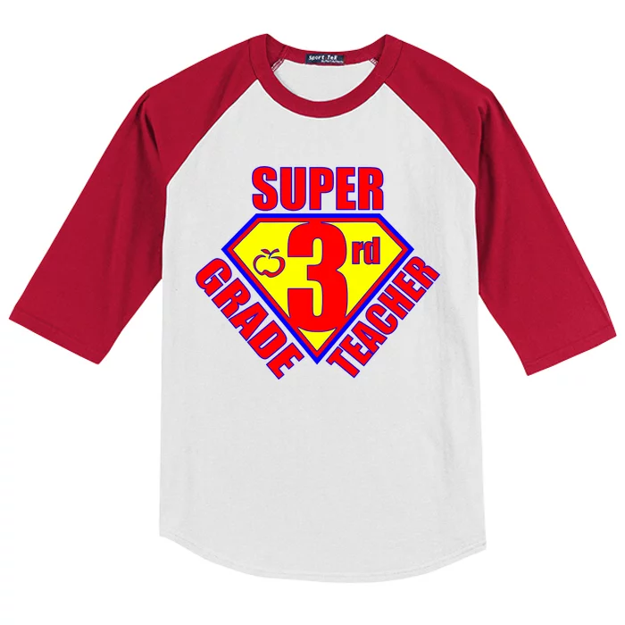 Super 3rd Grade Teacher Kids Colorblock Raglan Jersey