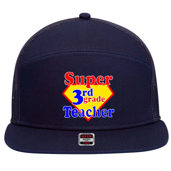 Super 3rd Grade Teacher Funny School 7 Panel Mesh Trucker Snapback Hat