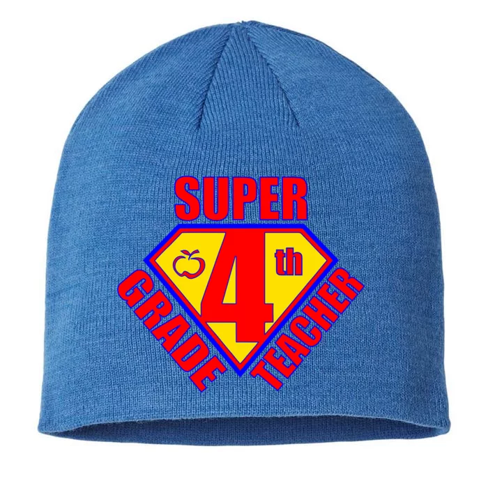 Super 4th Grade Teacher 8 1/2in Sustainable Knit Beanie