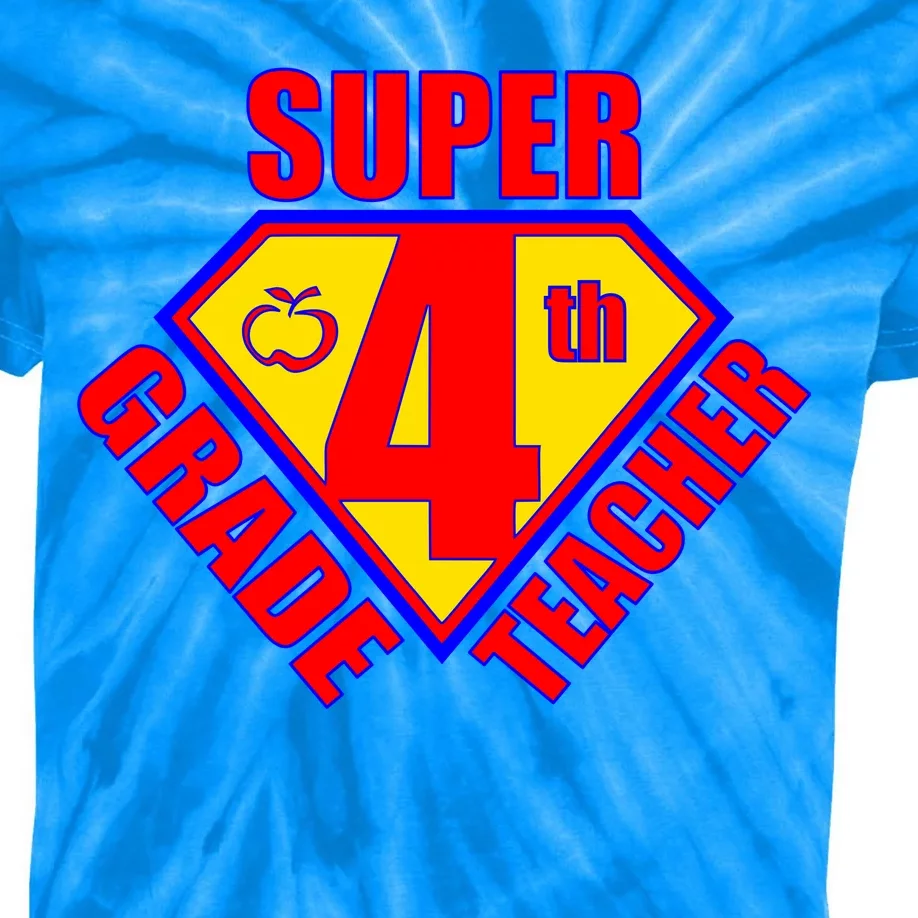 Super 4th Grade Teacher Kids Tie-Dye T-Shirt