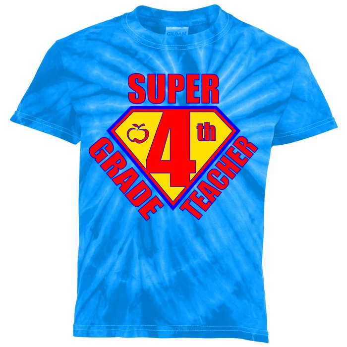 Super 4th Grade Teacher Kids Tie-Dye T-Shirt