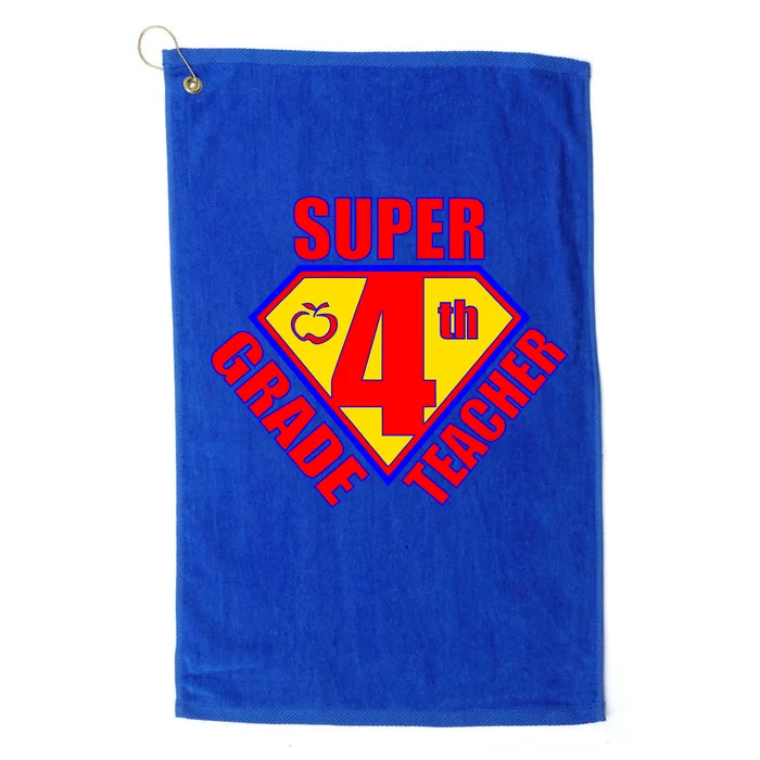 Super 4th Grade Teacher Platinum Collection Golf Towel