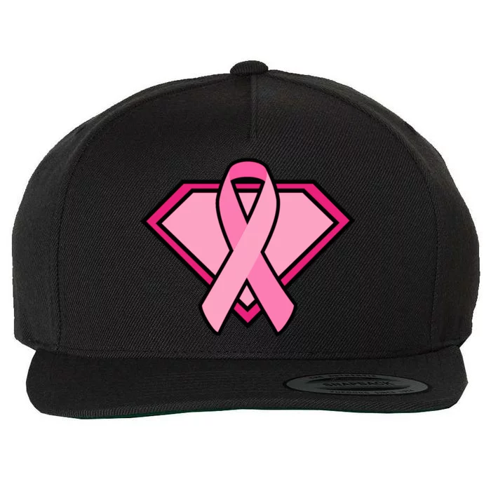 Super Breast Cancer Superhero Wool Snapback Cap