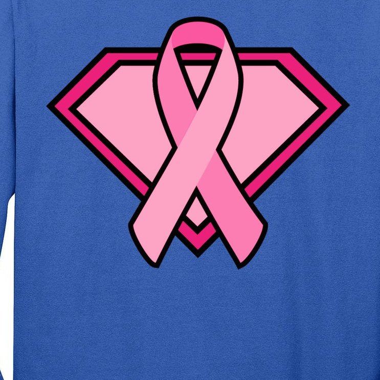 Super Breast Cancer Superhero Tall Long Sleeve T-Shirt