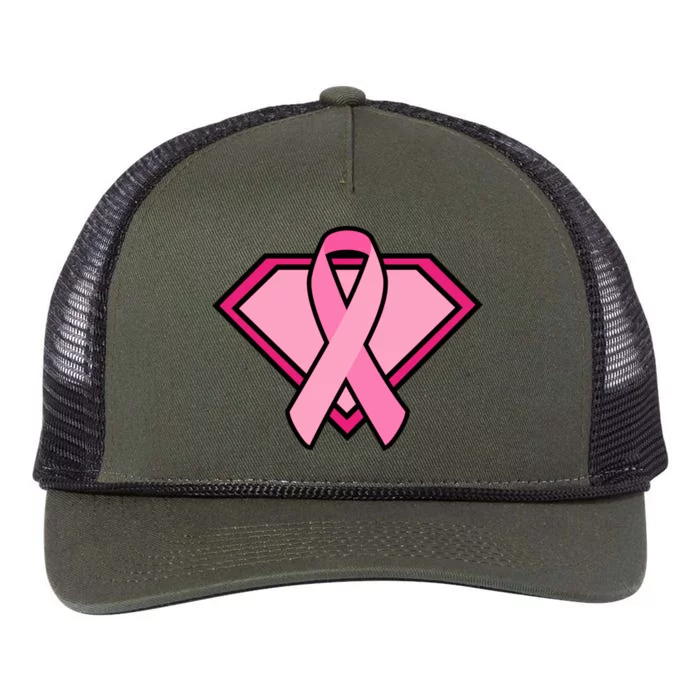 Super Breast Cancer Superhero Retro Rope Trucker Hat Cap