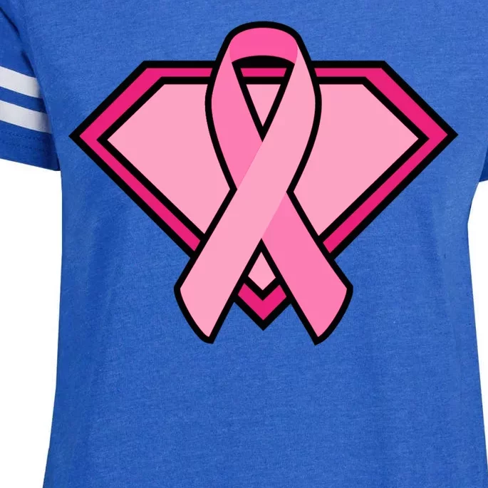 Super Breast Cancer Superhero Enza Ladies Jersey Football T-Shirt