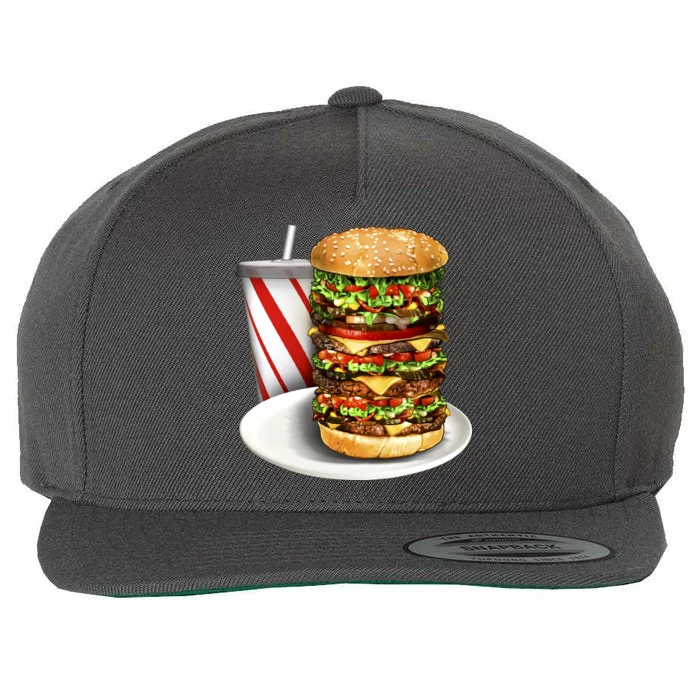 Super Burger Wool Snapback Cap