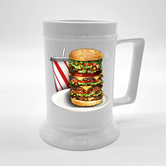 Super Burger Front & Back Beer Stein