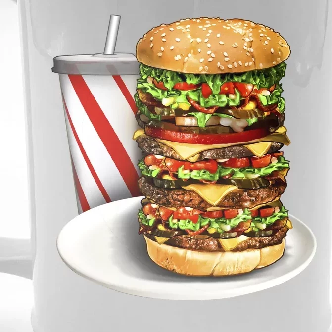 Super Burger Front & Back Beer Stein