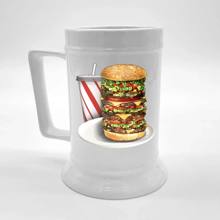 Super Burger Front & Back Beer Stein