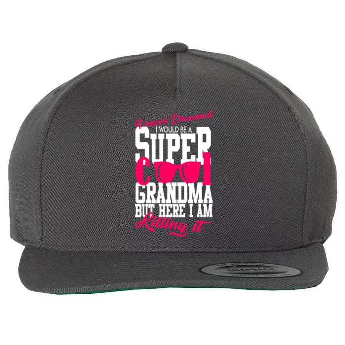 Super Cool Grandma Wool Snapback Cap