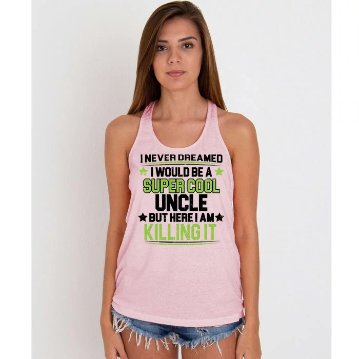 Super Cool Uncle Killing It Women's Knotted Racerback Tank