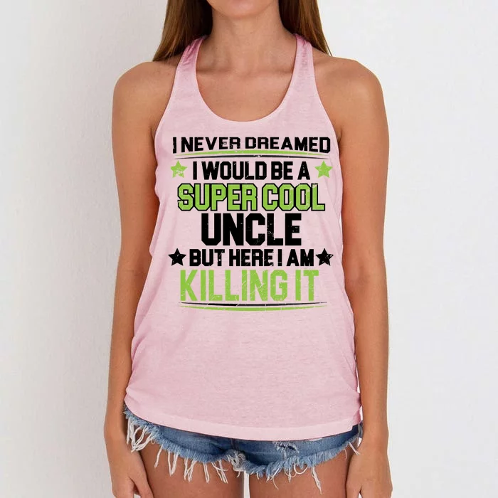 Super Cool Uncle Killing It Women's Knotted Racerback Tank