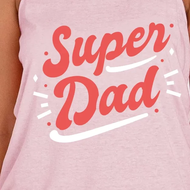 Super Dad Fathers Day Women's Knotted Racerback Tank